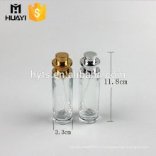 30ml petite bouteille ronde de verre de parfum vide avec des couvercles